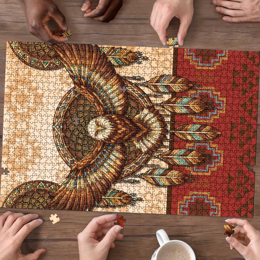 Eagle Native American Puzzle Tribal Feather Dreamcatcher Boho Style