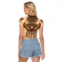Eagle Native American Raglan Cropped T Shirt Tribal Feather Dreamcatcher Boho Style