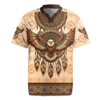 Eagle Native American Rugby Jersey Tribal Feather Dreamcatcher Boho Style