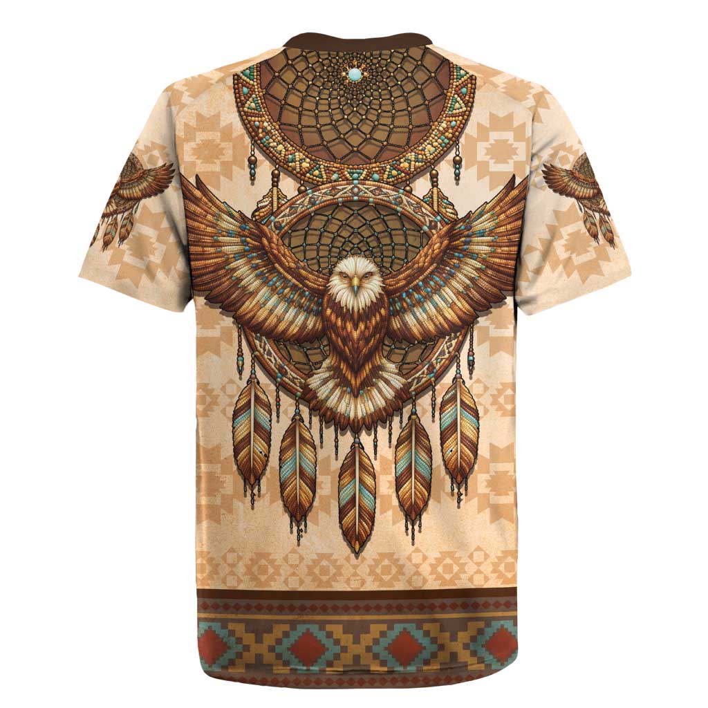 Eagle Native American Rugby Jersey Tribal Feather Dreamcatcher Boho Style