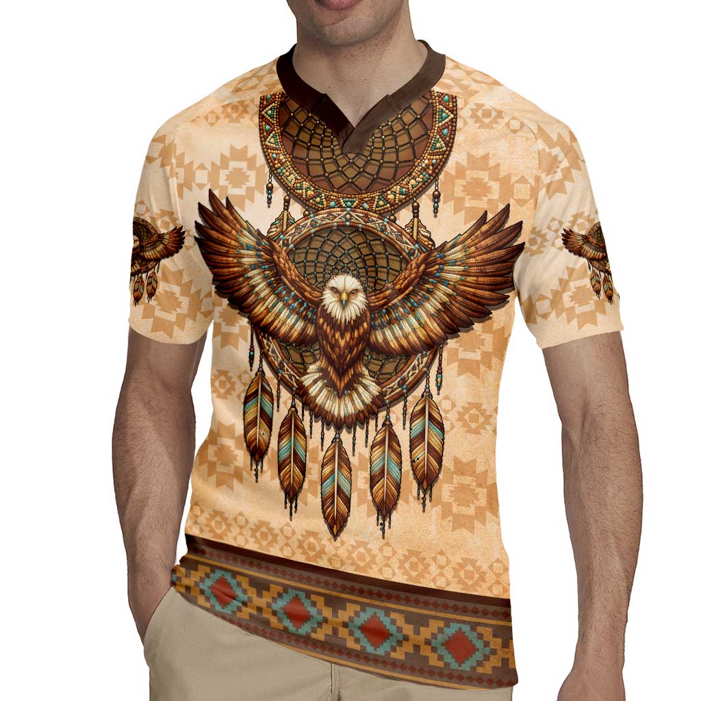 Eagle Native American Rugby Jersey Tribal Feather Dreamcatcher Boho Style