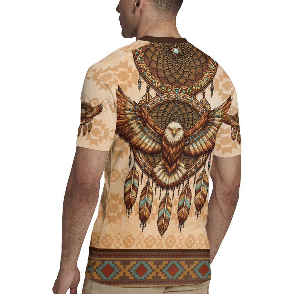Eagle Native American Rugby Jersey Tribal Feather Dreamcatcher Boho Style