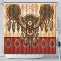 Eagle Native American Shower Curtain Tribal Feather Dreamcatcher Boho Style