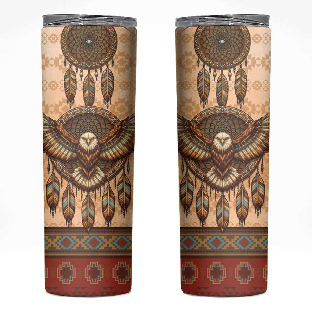 Eagle Native American Skinny Tumbler Tribal Feather Dreamcatcher Boho Style