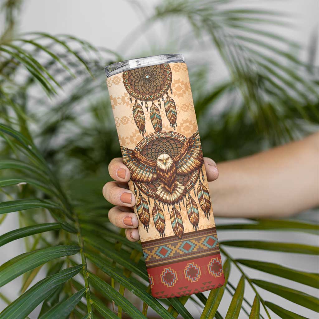 Eagle Native American Skinny Tumbler Tribal Feather Dreamcatcher Boho Style