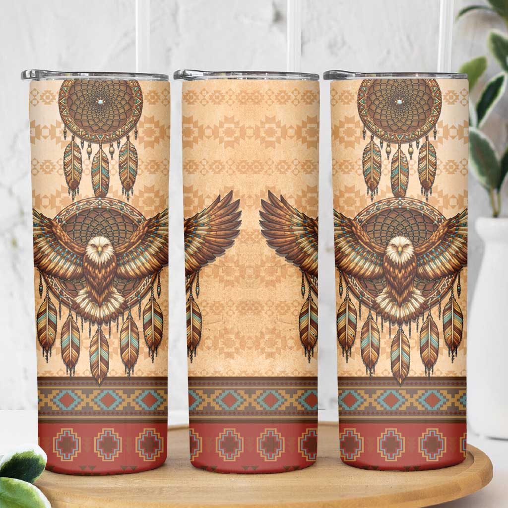 Eagle Native American Skinny Tumbler Tribal Feather Dreamcatcher Boho Style
