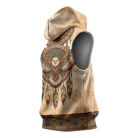Eagle Native American Sleeveless Hoodie Tribal Feather Dreamcatcher Boho Style
