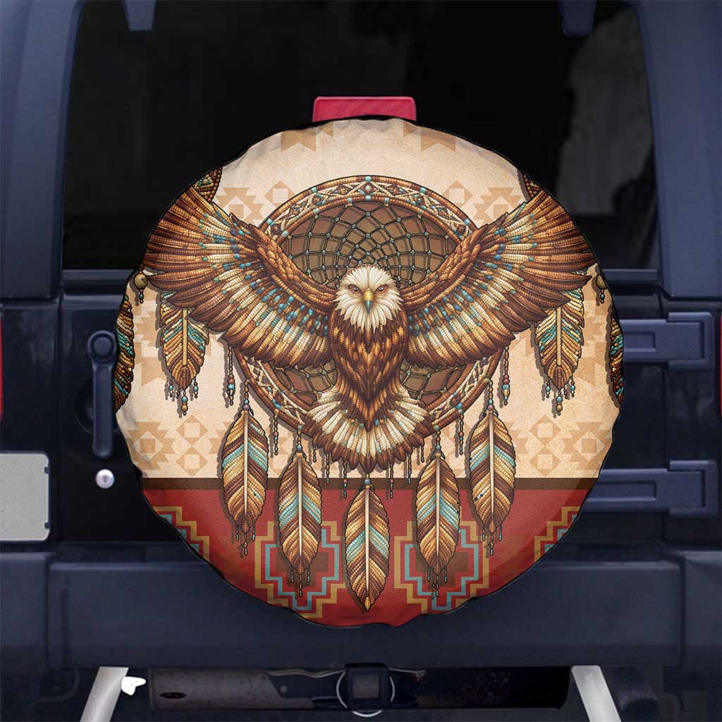 Eagle Native American Spare Tire Cover Tribal Feather Dreamcatcher Boho Style