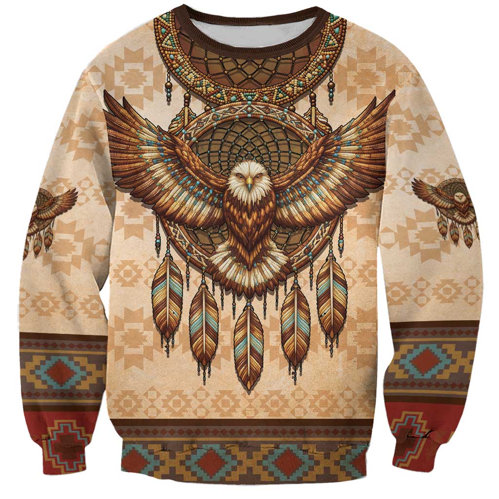 Eagle Native American Sweatshirt Tribal Feather Dreamcatcher Boho Style