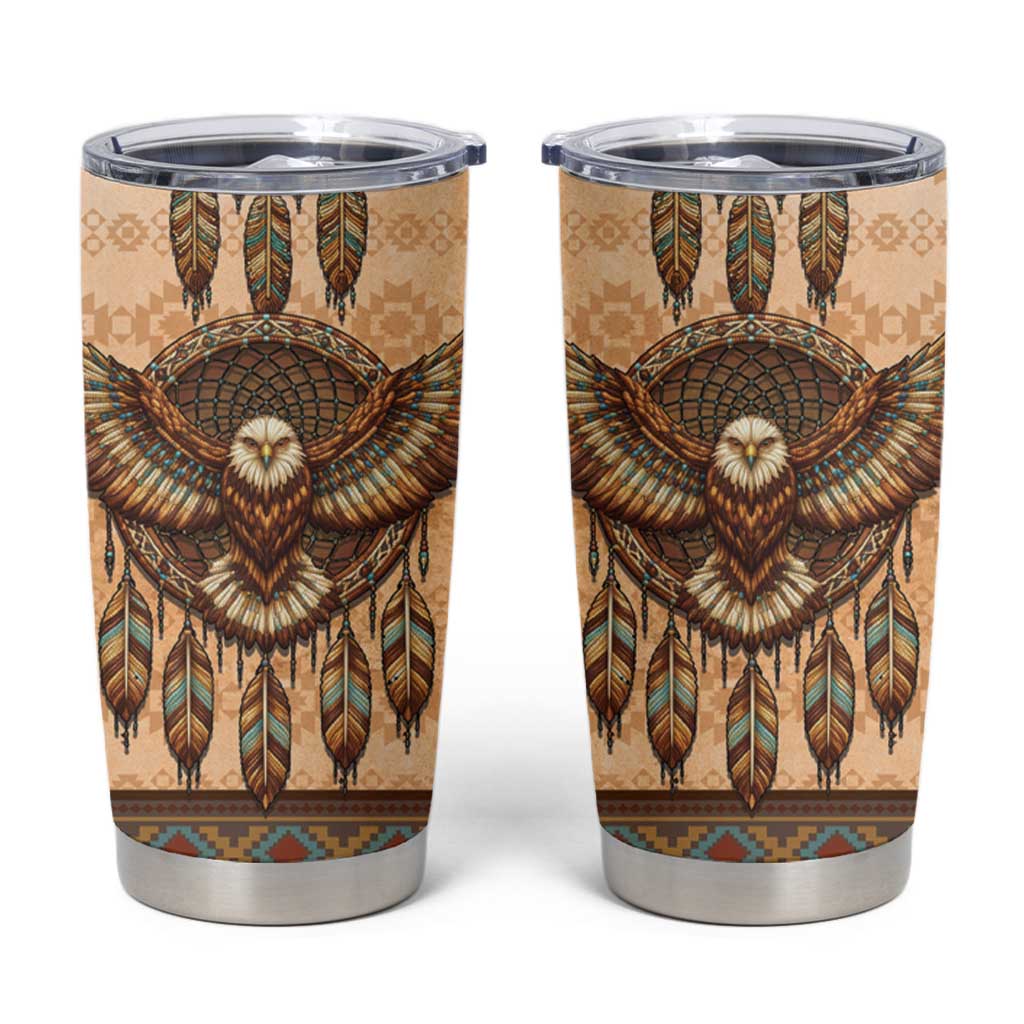 Eagle Native American Tumbler Cup Tribal Feather Dreamcatcher Boho Style
