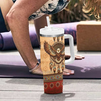 Eagle Native American Tumbler With Handle Tribal Feather Dreamcatcher Boho Style