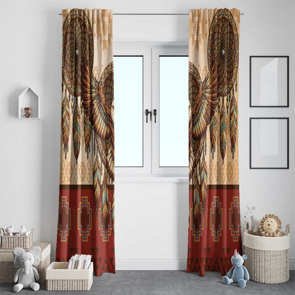 Eagle Native American Window Curtain Tribal Feather Dreamcatcher Boho Style