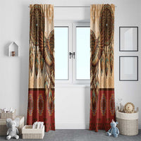 Eagle Native American Window Curtain Tribal Feather Dreamcatcher Boho Style