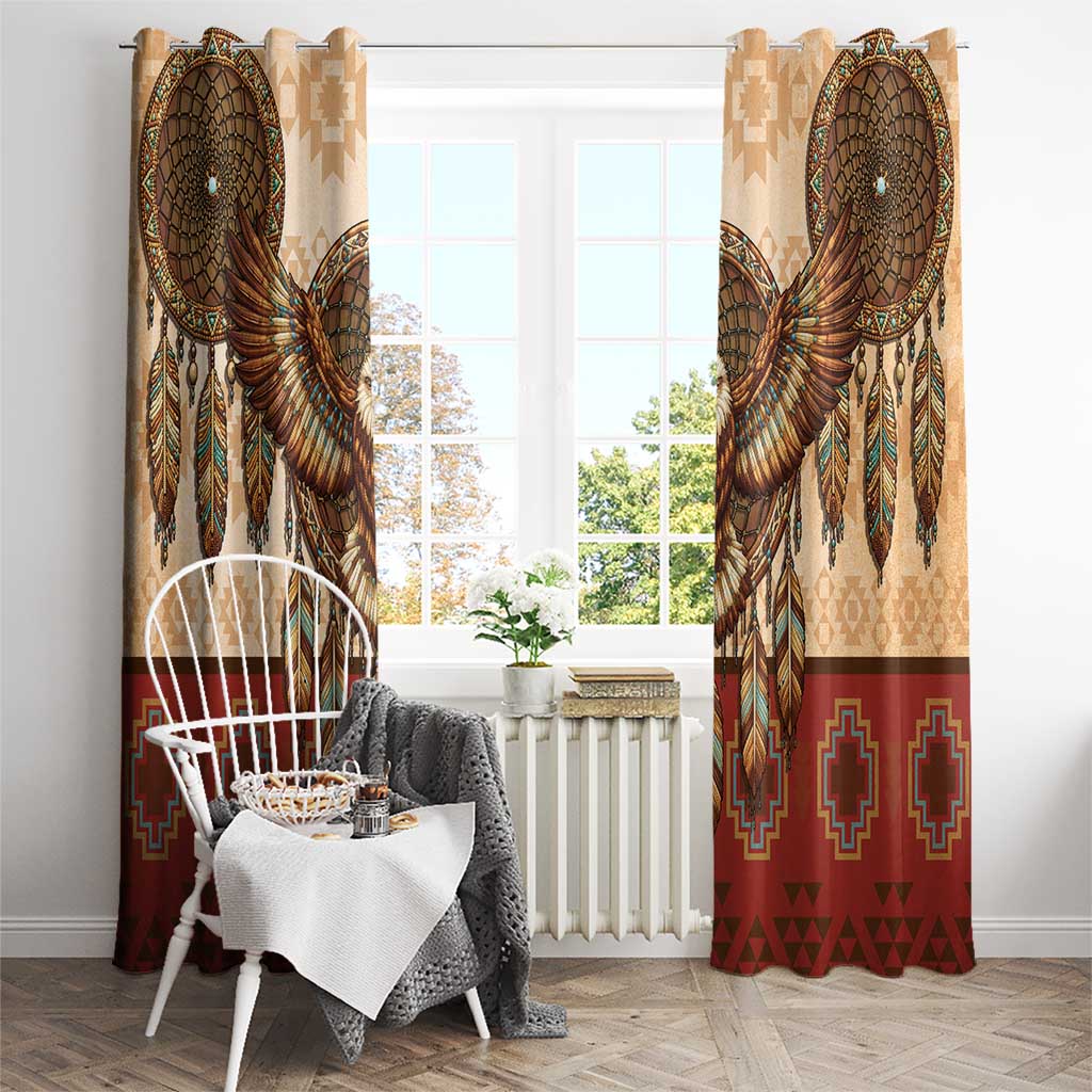 Eagle Native American Window Curtain Tribal Feather Dreamcatcher Boho Style