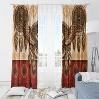 Eagle Native American Window Curtain Tribal Feather Dreamcatcher Boho Style