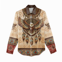 Eagle Native American Women Casual Shirt Tribal Feather Dreamcatcher Boho Style