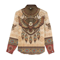 Eagle Native American Women Casual Shirt Tribal Feather Dreamcatcher Boho Style