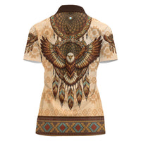 Eagle Native American Women Polo Shirt Tribal Feather Dreamcatcher Boho Style