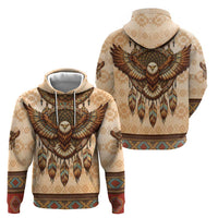 Eagle Native American Zip Hoodie Tribal Feather Dreamcatcher Boho Style