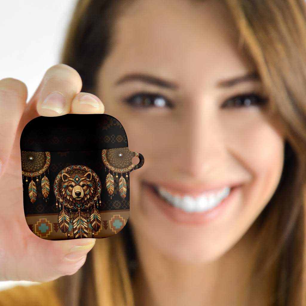 Bear Native American AirPods Case Tribal Feather Dreamcatcher Boho Style