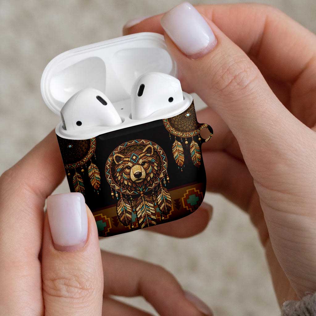 Bear Native American AirPods Case Tribal Feather Dreamcatcher Boho Style