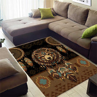 Bear Native American Area Rug Tribal Feather Dreamcatcher Boho Style