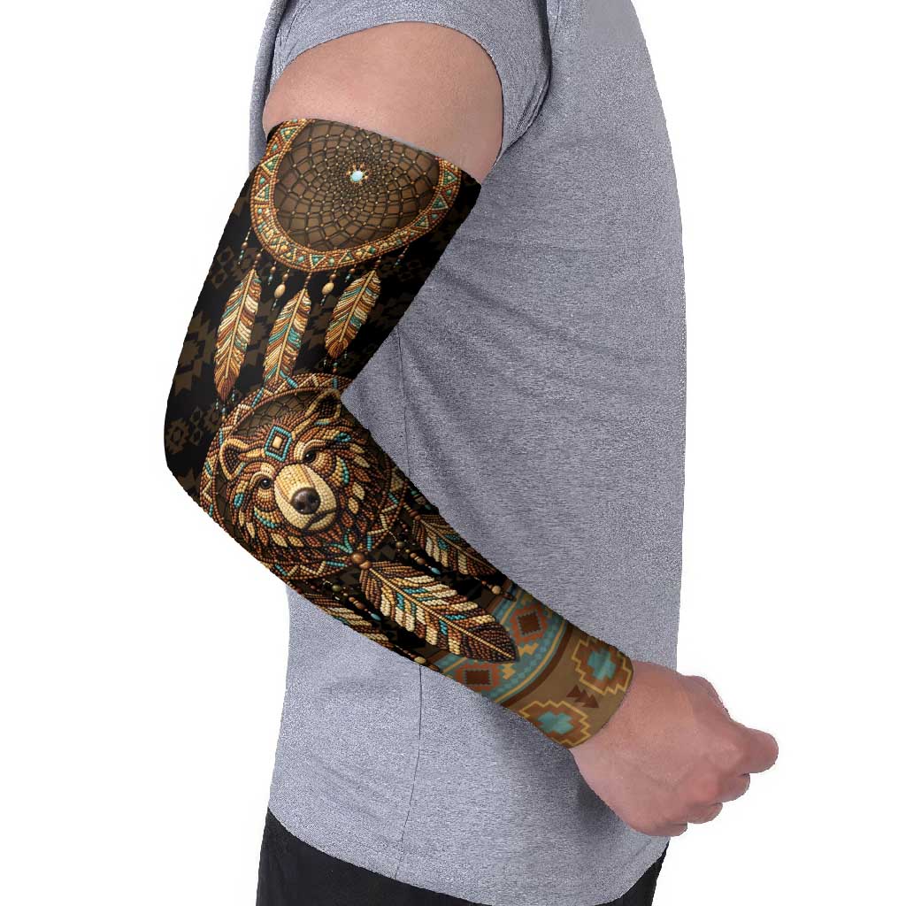 Bear Native American Arm Sleeves Tribal Feather Dreamcatcher Boho Style
