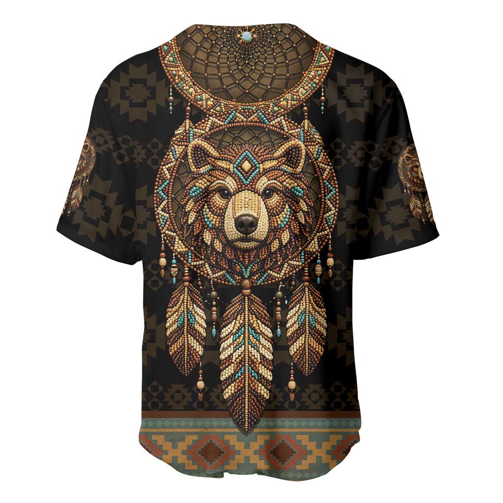 Bear Native American Baseball Jersey Tribal Feather Dreamcatcher Boho Style