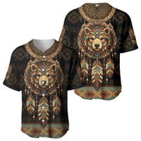 Bear Native American Baseball Jersey Tribal Feather Dreamcatcher Boho Style