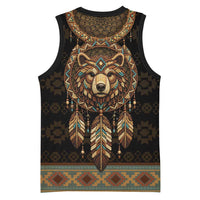 Bear Native American Basketball Jersey Tribal Feather Dreamcatcher Boho Style