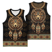 Bear Native American Basketball Jersey Tribal Feather Dreamcatcher Boho Style