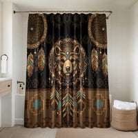 Bear Native American Bathroom Set Tribal Feather Dreamcatcher Boho Style