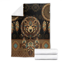 Bear Native American Blanket Tribal Feather Dreamcatcher Boho Style