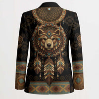 Bear Native American Blazer Tribal Feather Dreamcatcher Boho Style