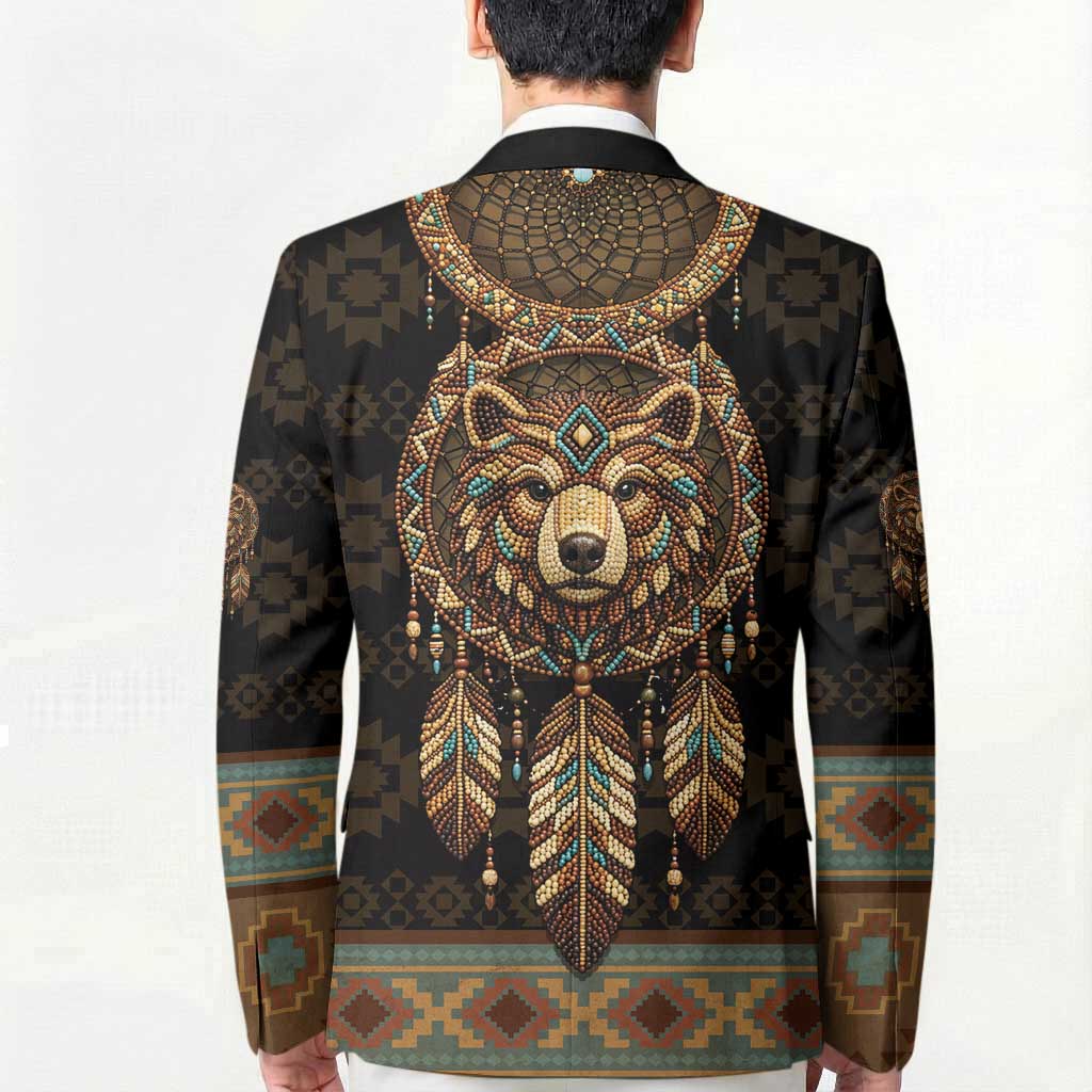 Bear Native American Blazer Tribal Feather Dreamcatcher Boho Style