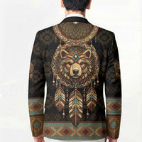 Bear Native American Blazer Tribal Feather Dreamcatcher Boho Style