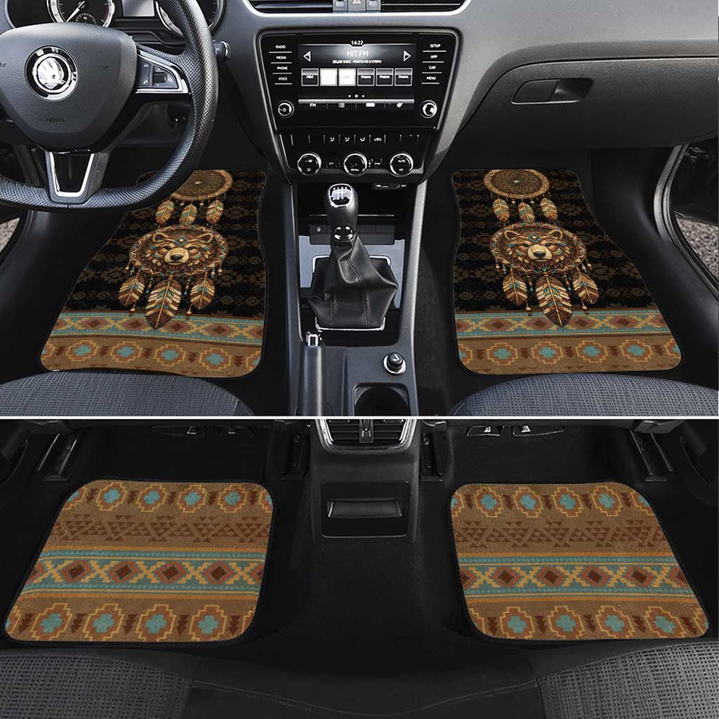 Bear Native American Car Mats Tribal Feather Dreamcatcher Boho Style
