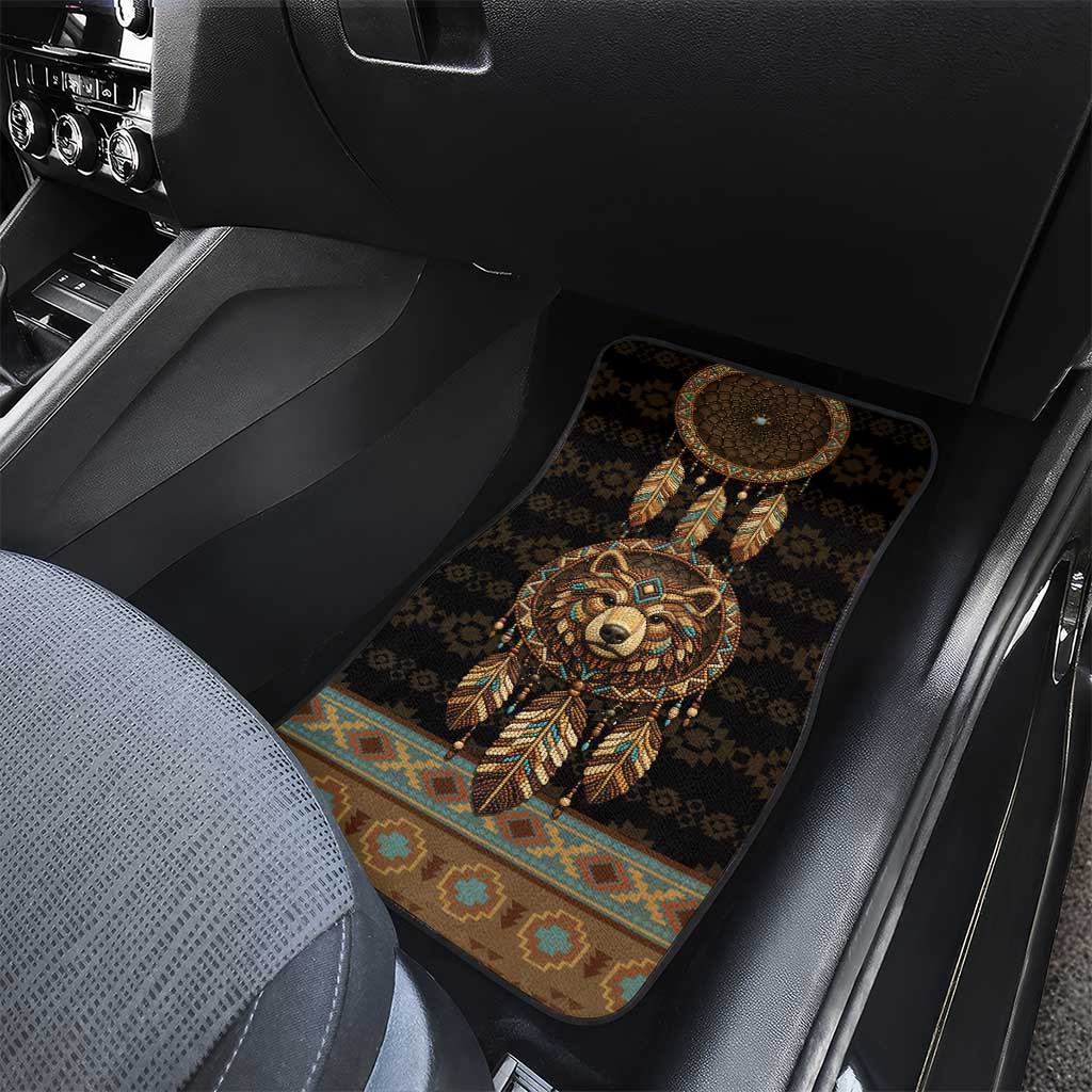 Bear Native American Car Mats Tribal Feather Dreamcatcher Boho Style