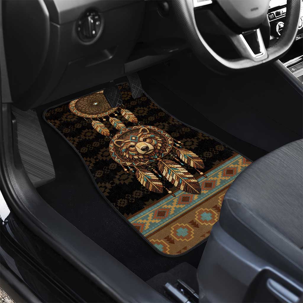 Bear Native American Car Mats Tribal Feather Dreamcatcher Boho Style