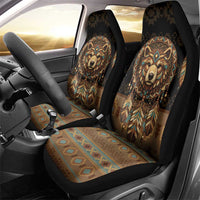 Bear Native American Car Seat Cover Tribal Feather Dreamcatcher Boho Style