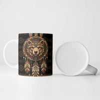 Bear Native American Ceramic Mug Tribal Feather Dreamcatcher Boho Style