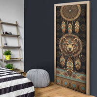 Bear Native American Door Cover Tribal Feather Dreamcatcher Boho Style