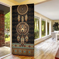 Bear Native American Door Cover Tribal Feather Dreamcatcher Boho Style