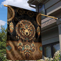 Bear Native American Garden Flag Tribal Feather Dreamcatcher Boho Style