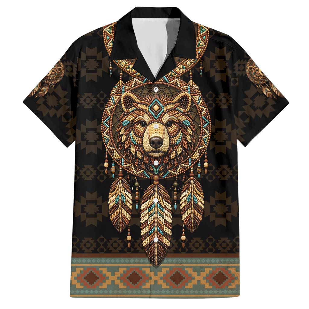 Bear Native American Hawaiian Shirt Tribal Feather Dreamcatcher Boho Style