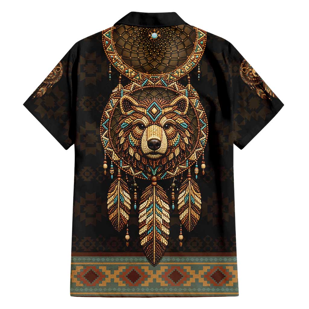 Bear Native American Hawaiian Shirt Tribal Feather Dreamcatcher Boho Style