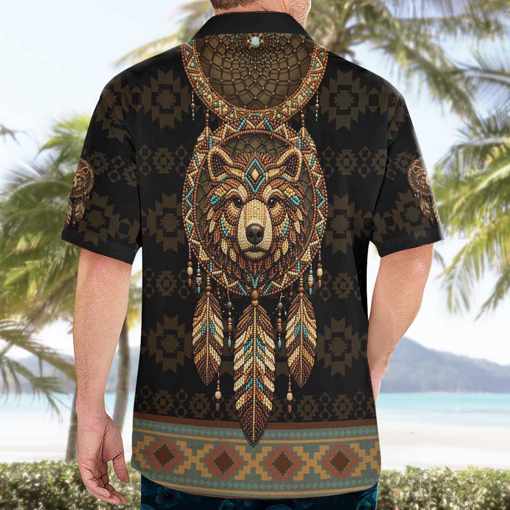 Bear Native American Hawaiian Shirt Tribal Feather Dreamcatcher Boho Style