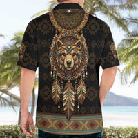 Bear Native American Hawaiian Shirt Tribal Feather Dreamcatcher Boho Style