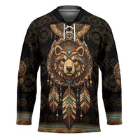 Bear Native American Hockey Jersey Tribal Feather Dreamcatcher Boho Style