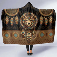 Bear Native American Hooded Blanket Tribal Feather Dreamcatcher Boho Style